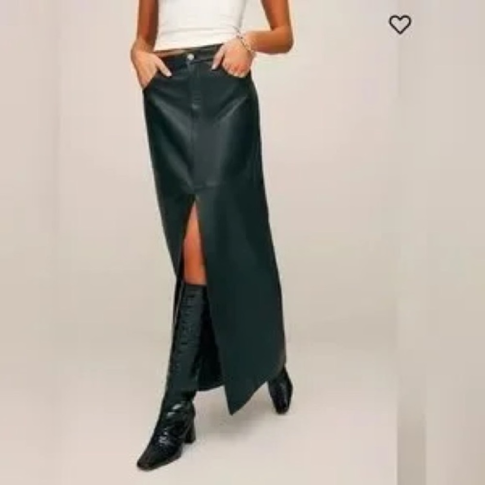 Reformation Veda Tazz leather maxi skirt